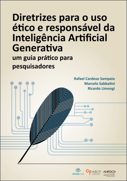Capa do livro com uma pena e traços de conexões de computação