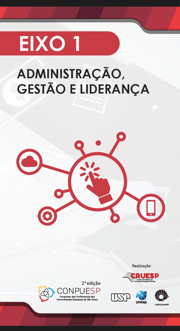 Capa do Eixo 1 sobre Administração, Gestão e Liderança