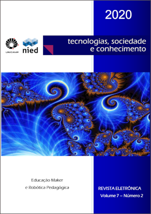 Capa miniatura volume 7, número 2, ano 2020, contendo uma imagem de um fractal, o tema deste número (Educação Maker e Robótica Pedagógica)
